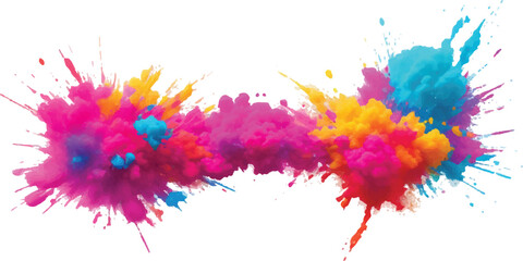 Colorful powder explosion vibrant Holi festival celebration abstract background for creative design projects