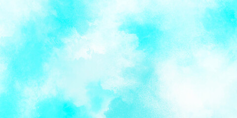 Abstract light blue watercolor cloudiness, mist, or smog background. light blue sky with white background and blurred pattern. Vivid textured aquarelle painted art design background.