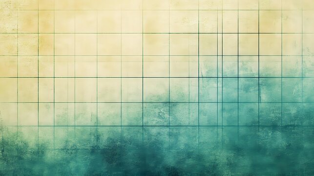 Softly shaded grid texture in lemon dusk and muted teal with artistic balance - Powered by Adobe
