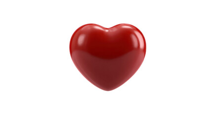 Red heart shape glossy surface symbolizing love romance affection and passion isolated on transparency background perfect for Valentine Day emotional joyful and caring design concepts