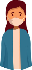 Cartoon illustration of a female doctor wearing a surgical mask during coronavirus pandemic