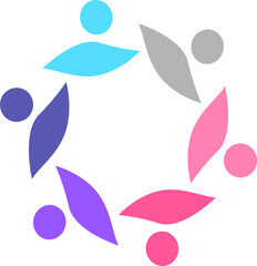 PEOPLE CONNECTED UNION TEAM TEAMWORK SIGN SYMBOL LOGO
