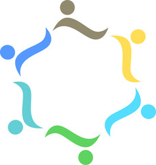 PEOPLE CONNECTED UNION TEAM TEAMWORK SIGN SYMBOL LOGO
