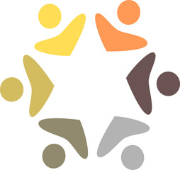 PEOPLE CONNECTED UNION TEAM TEAMWORK SIGN SYMBOL LOGO
