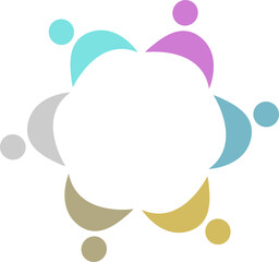 PEOPLE CONNECTED UNION TEAM TEAMWORK SIGN SYMBOL LOGO
