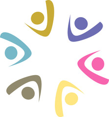 PEOPLE CONNECTED UNION TEAM TEAMWORK SIGN SYMBOL LOGO
