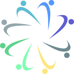 PEOPLE CONNECTED UNION TEAM TEAMWORK SIGN SYMBOL LOGO
