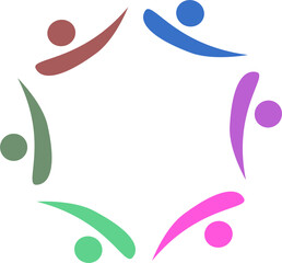PEOPLE CONNECTED UNION TEAM TEAMWORK SIGN SYMBOL LOGO
