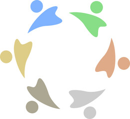 PEOPLE CONNECTED UNION TEAM TEAMWORK SIGN SYMBOL LOGO
