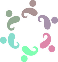 PEOPLE CONNECTED UNION TEAM TEAMWORK SIGN SYMBOL LOGO
