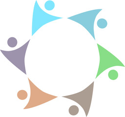 PEOPLE CONNECTED UNION TEAM TEAMWORK SIGN SYMBOL LOGO
