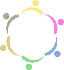 PEOPLE CONNECTED UNION TEAM TEAMWORK SIGN SYMBOL LOGO
