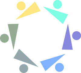 PEOPLE CONNECTED UNION TEAM TEAMWORK SIGN SYMBOL LOGO
