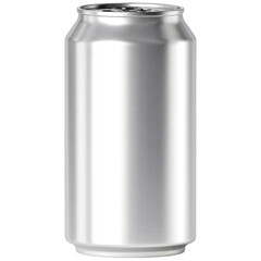 Plain aluminum soda can empty beverage container with no labels or branding for design mockups