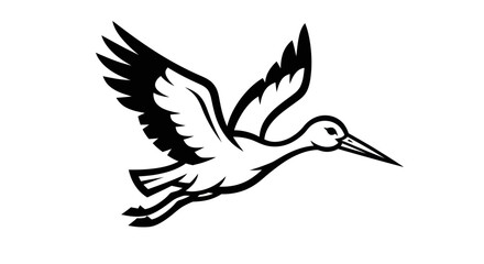 Elegant Stork in Flight - A Symbol of New Beginnings.