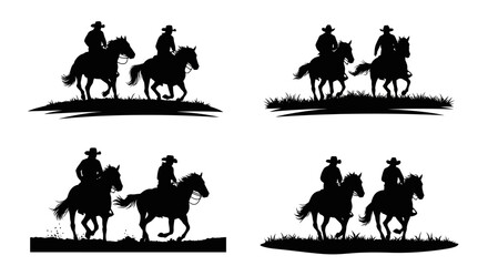 Two boys running and splashing through water silhouette illustration