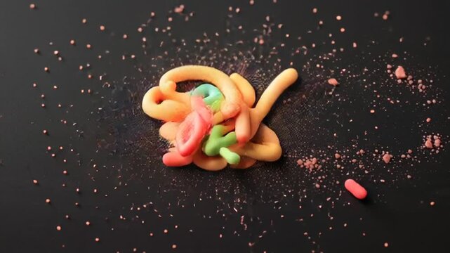 Colorful Hand-Moulded Clay Lettering on Black Background