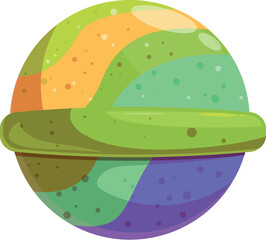 Sweet hard candy with bright colors and a ring around its center