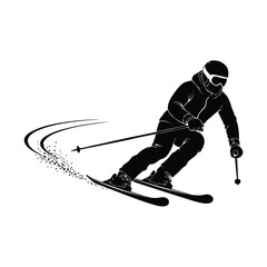 vector silhouette of an ice skater on a white background