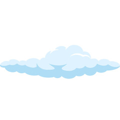 Wispy Light Blue Cloud Isolated on Transparent Background Against a White Sky