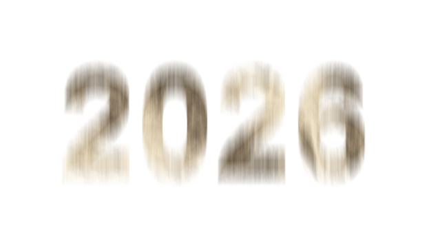 2026 new year celebration background. Golden metallic numbers with shiny pearlescent glow, soft