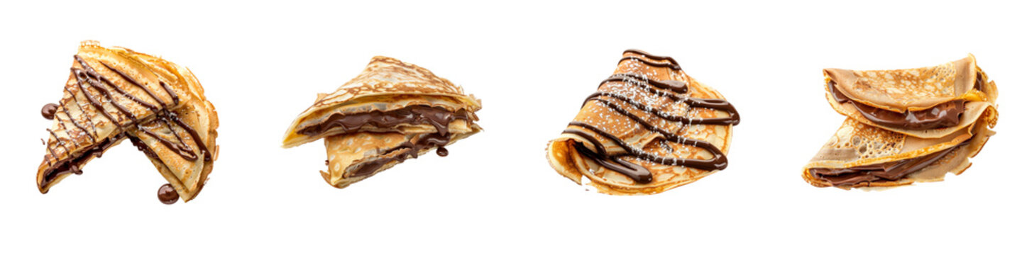 Delicious chocolate crepes with various toppings, a sweet treat for any occasion