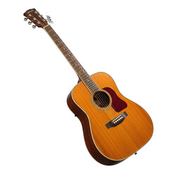 Obraz premium Acoustic guitar with red pickguard on black background icon 2025-2026 transparent isolated on white background png 4k full hd download