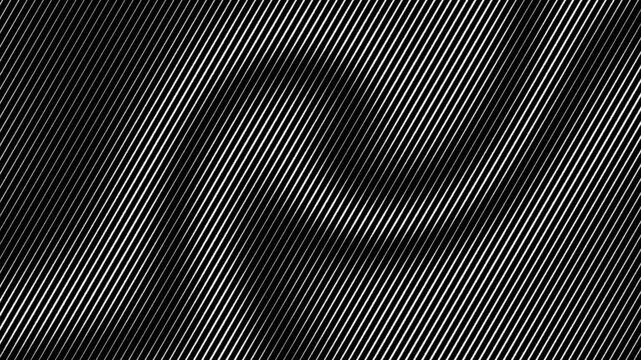Animation hypnotic black and white diagonal stripes visually dance creating a mindbending optical illusion.