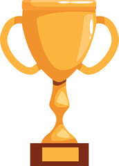 Shiny golden trophy with handles and blank nameplate symbolizes success, achievement, and winning