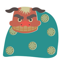 獅子舞のカットイラスト　正月獅子舞