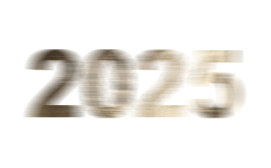 Golden number 2025 in blurred festive background symbolizing past year and transition to 2026.
