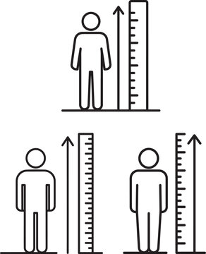 Human height measurement silhouette