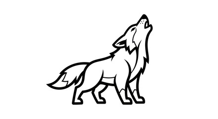 Howling Wolf Silhouette - A Majestic Creature of the Wild.
