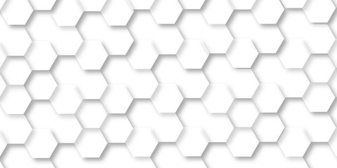 Abstract hexagon white background with shadow .white background Futuristic blue neon honeycombs. Modern technology design. Vector illustration