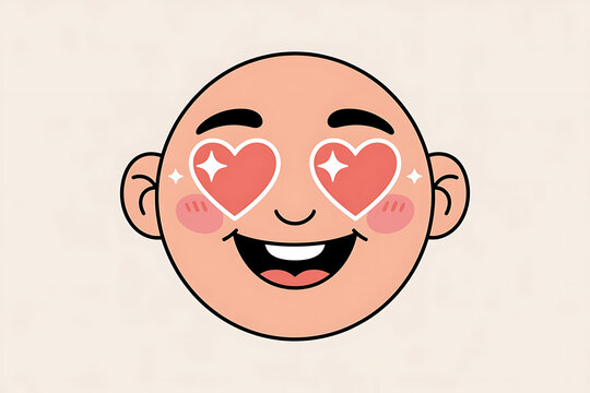 A smiling face with heart-shaped eyes conveys affection, adoration, and a feeling of being smitten.