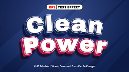 Clean power text effect editable words colors fonts changeable design style for modern vector usage
