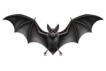 Obraz premium Dark bat with wide, outstretched wings, gracefully gliding through the air, nocturnal creature.