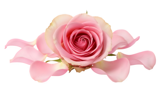 Delicate pink rose with soft petals and subtle gradient against a stark black background