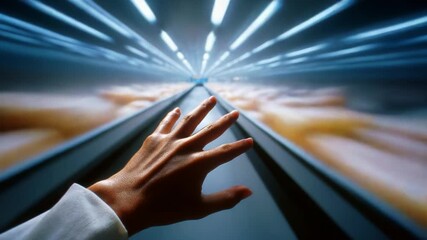 A Glimpse Into Motion: A Human Hand Reaches Out Amidst a Vividly Blurred Background, Symbolizing Connection and Exploration Within a Dynamic Environment