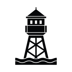 Coastal Defense Tower Icon Illustration