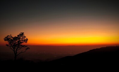 sunset over the mountains