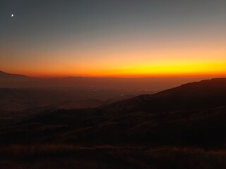 sunset in the mountains