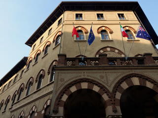 Historic building along viale Teodorico in Milan, Italy