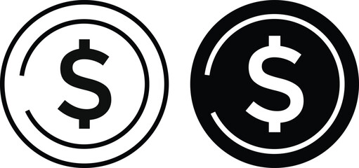 Ratio icon. dollar signs. Graphic template symbol. Represents financial analysis sign
