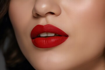 Fototapeta premium Glamorous Female Model with Perfect Lips