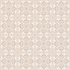 beige damask pattern vector, seamless damask pattern for wallpaper, Fabric, Branding, Packaging, Invitations, Wedding, elegant damask pattern background for luxury interior decor.