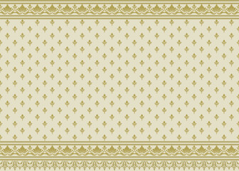 damask traditional border pattern vector seamless, elegant damask traditional floral border pattern vector for wallpaper,  textile or background