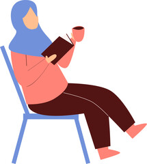 Aesthetic faceless people reading clip art set. Perfect for book lovers, journals, stickers, and cozy digital designs