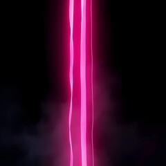 Vivid Pink Lightning Strikes Against Dark Night Sky