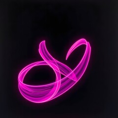 Abstract Pink Light Heart Shape on Black Background for Romantic and Love Themes